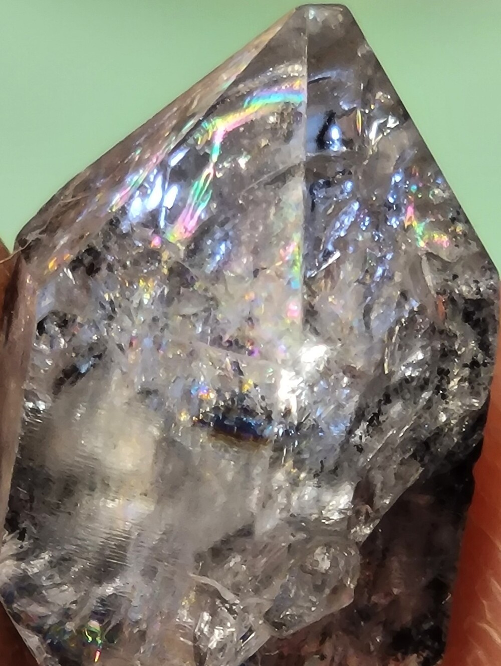 🌈 20.95ctw Herkimer Diamond Crystal Double Terminated Rainbow Inclusions - Picture 3 of 6